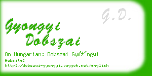 gyongyi dobszai business card